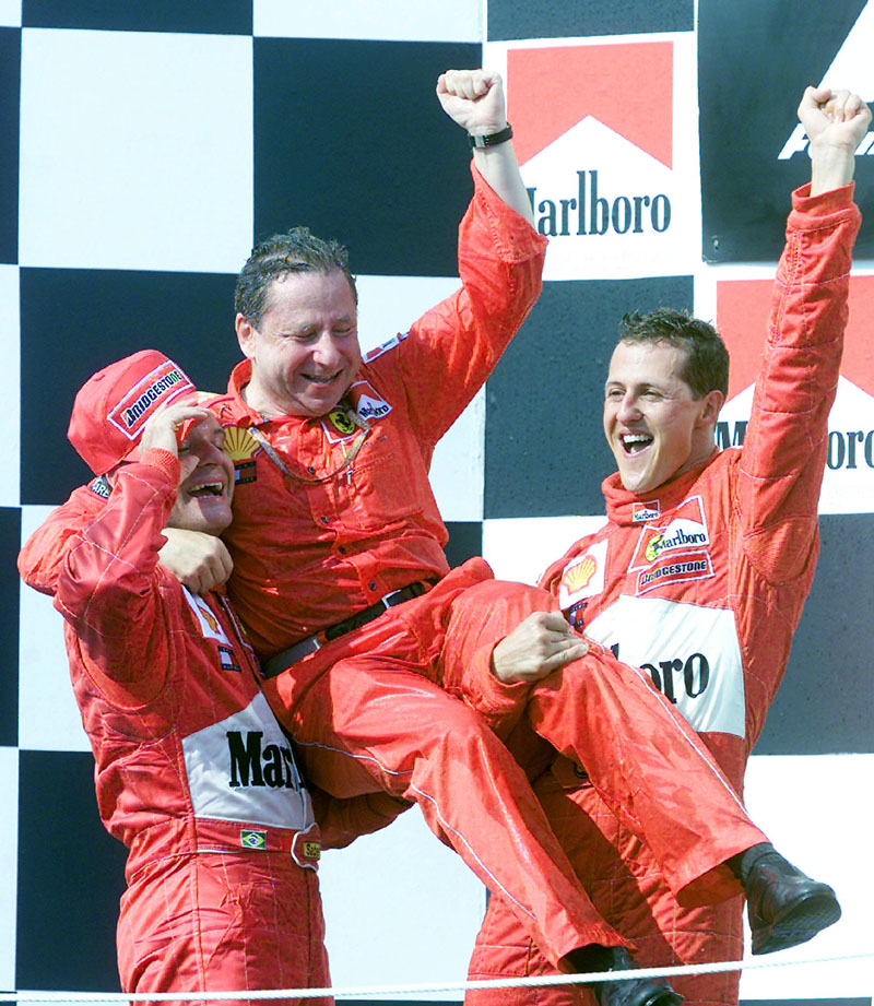 Έκρηξη χαράς από τον Michael Schumacher στον τερματισμό του GP Oυγγαρίας