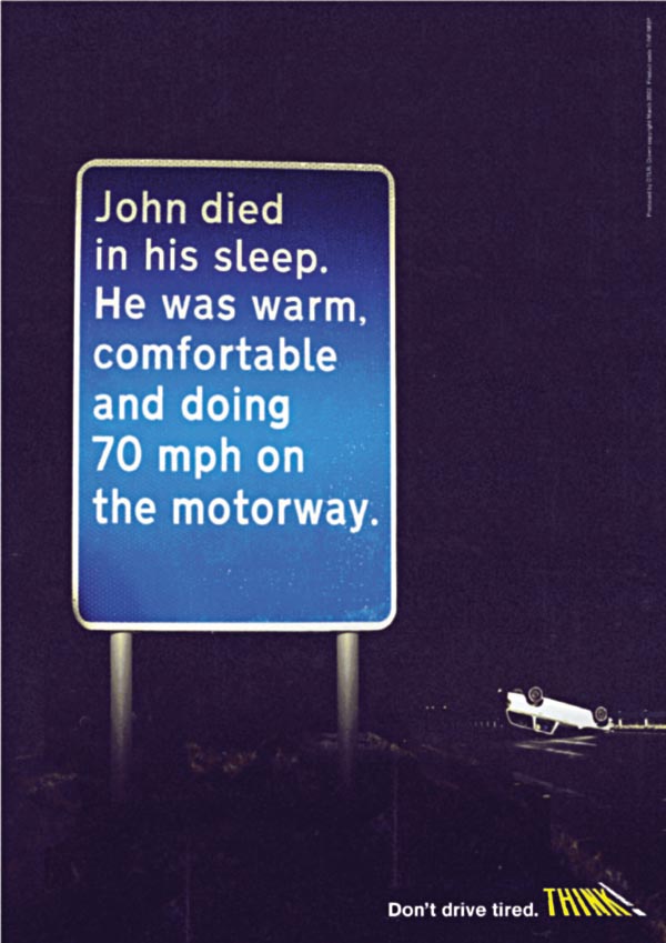 Μην οδηγείτε κουρασμένοι. Σκοτώνει συμβουλεύει η αγγλική κυβέρνηση