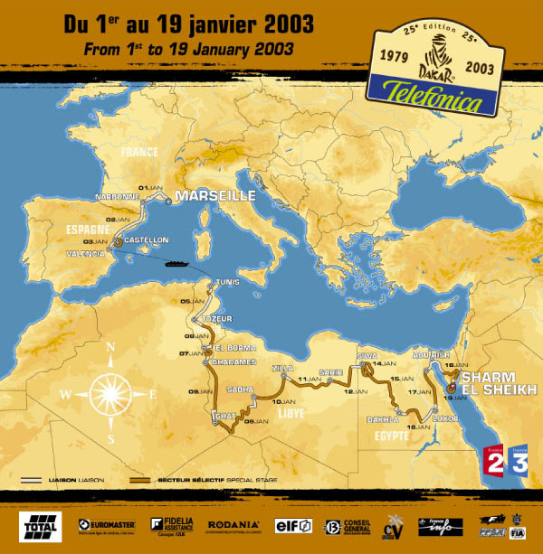 Rally Raid: 8.552χλμ. η διαδρομή του Ράλι Telefonica Dakar 2003-Επίσημη συμμετοχή και από τη Nissan