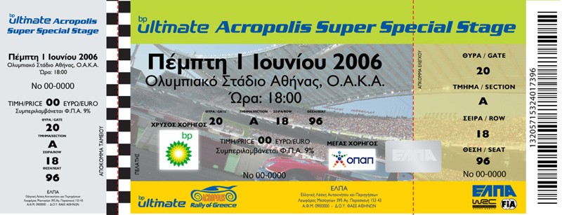 Σημεία πώλησης εισιτήριων για τις υπερειδικές του 53ου BP Ultimate Ράλλυ Ακρόπολις