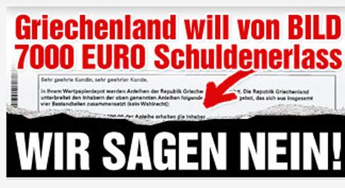 Η ταμπλόιντ Bild δεν δέχεται «κούρεμα» των ελληνικών ομολόγων που κατέχει