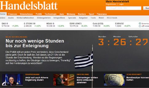 Αντίστροφη μέτρηση για το PSI στο πρωτοσέλιδο της Handelsblatt
