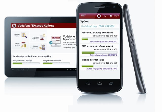 Vodafone Έλεγχος Χρήσης υπό μορφή app