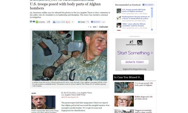 Με κατακρεουργημένους Αφγανούς αντάρτες είχαν φωτογραφηθεί Αμερικανοί στρατιώτες