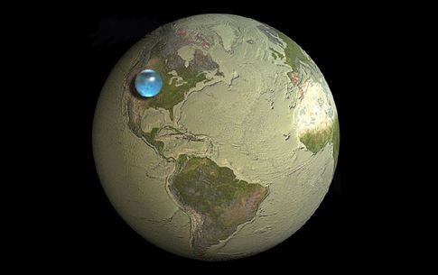 Όλο το νερό της Γης συγκεντρωμένο σε μια σφαίρα