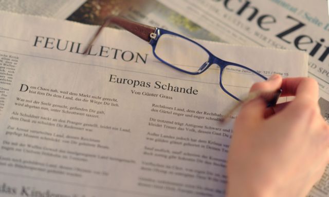 Φάρσα υποστηρίζει η FAZ ότι είναι το ποίημα του Γκρας για την Ελλάδα