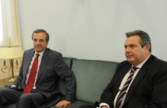 Καμία δυνατότητα συνεργασίας χωρίς καταγγελία μνημονίου είπε ο Π.Καμμένος στον Αντ.Σαμαρά