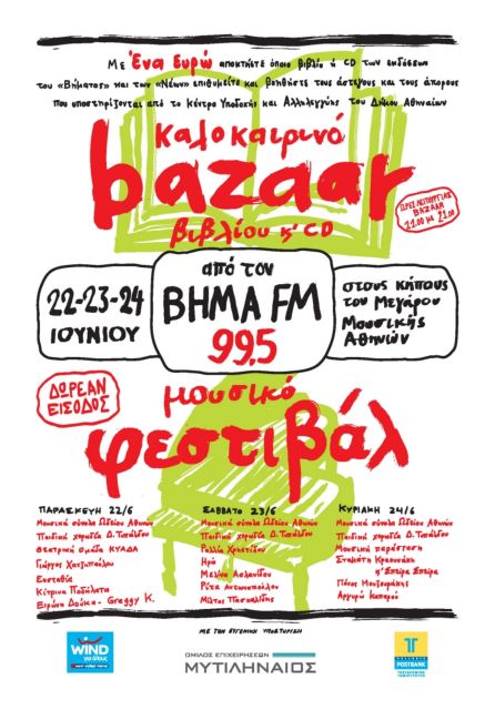 Καλοκαιρινό bazaar βιβλίου και cd από τον Βήμα FM