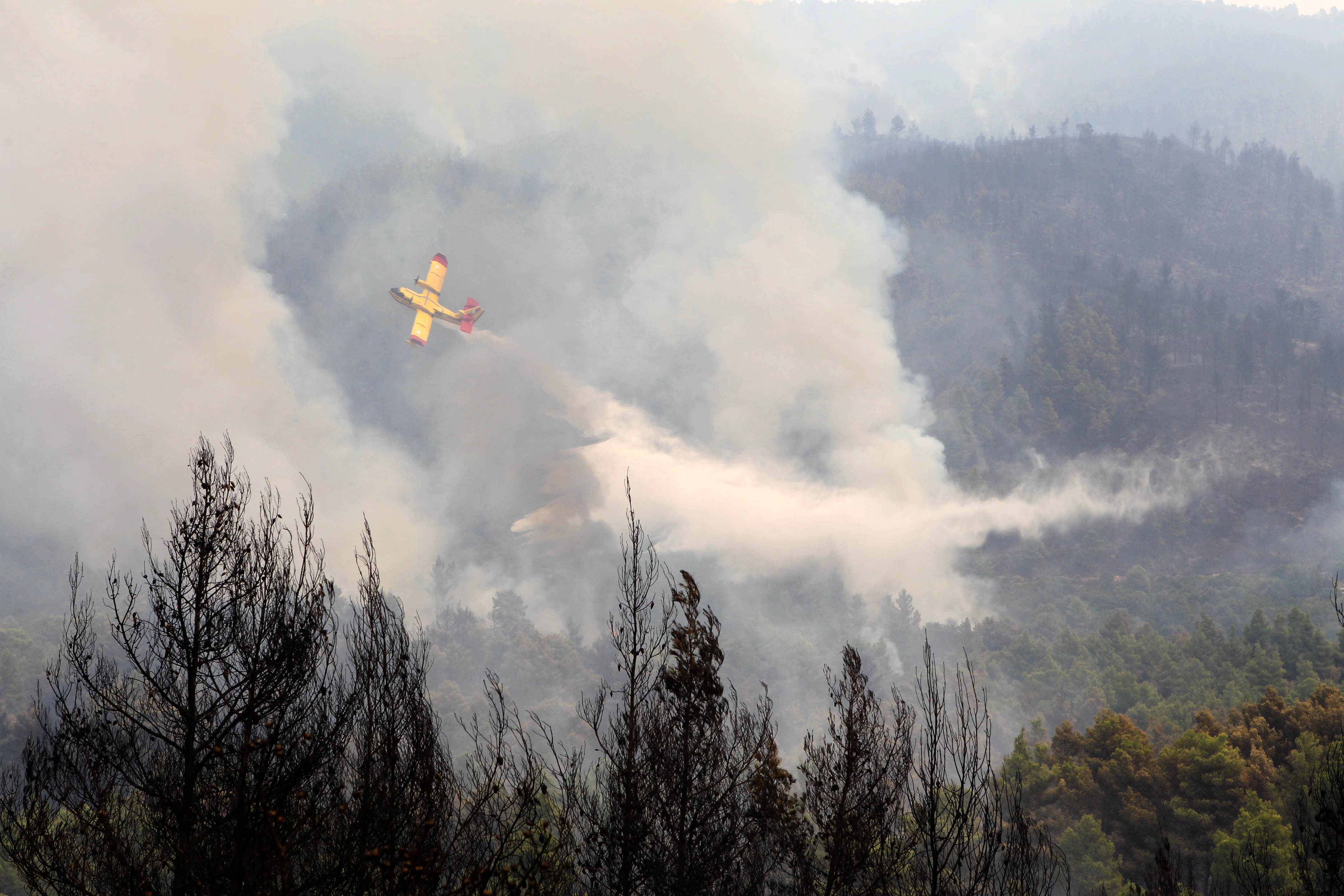 Σε εξέλιξη πυρκαγιά στα Κουρουκλάτα Κεφαλονιάς