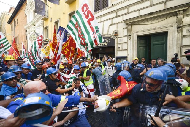 Συγκρούσεις μεταξύ αστυνομίας και εργατών από τη Σαρδηνία στη Ρώμη