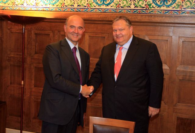 Μήνυμα αποφασιστικότητας για «Ελλάδα μέσα στο ευρώ» από Βενιζέλο και Μοσκοβισί