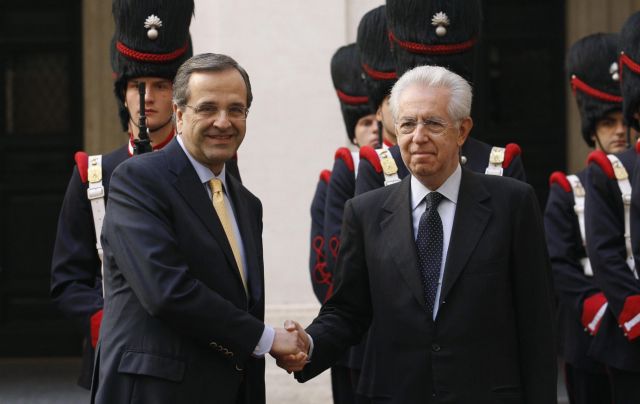 Εύσημα Μόντι στον Αντώνη Σαμαρά για την ακολουθούμενη πολιτική