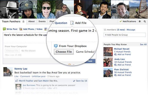 Μοιραστείτε τα αρχεία σας από το Dropbox με την Oμάδα σας στο Facebook
