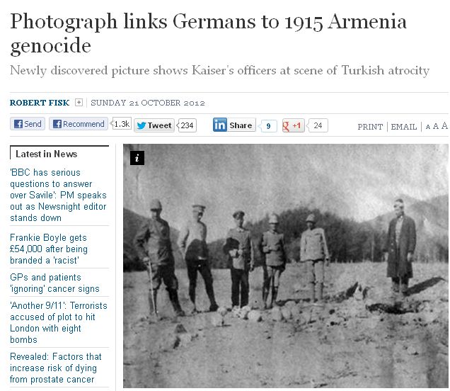 Σπάνια φωτογραφία συνδέει Γερμανούς αξιωματικούς με τη Γενοκτονία των Αρμενίων το 1915