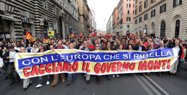 Χιλιάδες στους δρόμους Ρώμης και Μαδρίτης κατά της λιτότητας