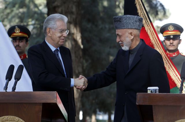 Η Ιταλία θα συνεχίσει να βοηθά το Αφγανιστάν, τονίζει ο Μάριο Μόντι