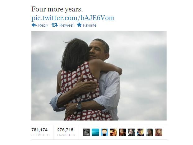 Πρωταθλήτρια σε twitter και facebook η νικητήρια αγκαλιά του Μπαράκ Ομπάμα
