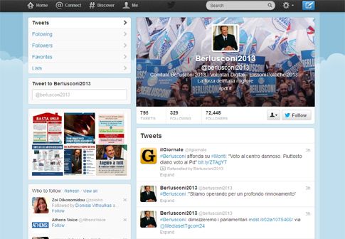 Ύποπτη «έκρηξη» δημοφιλίας για τον Σίλβιο Μπερλουσκόνι στο Twitter