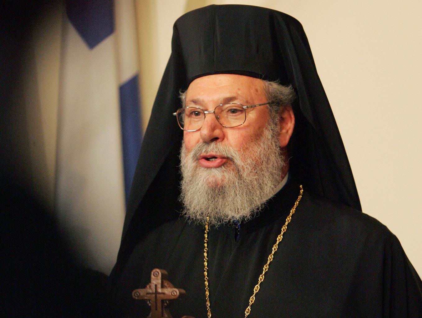Φυσικό αέριο και Κυπριακό οι στόχοι της τρόικας, λέει ο αρχιεπίσκοπος Κύπρου