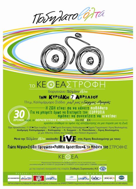 Μεγάλη ποδηλατοβόλτα του ΚΕΘΕΑ ΣΤΡΟΦΗ στην Αθήνα την Κυριακή