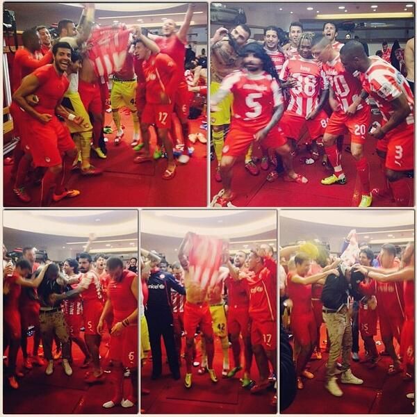 Οι πανηγυρισμοί για το 41ο ερυθρόλευκο πρωτάθλημα