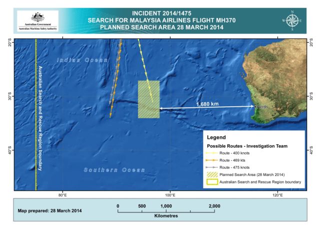 Ξαφνική μετατόπιση των ερευνών για το Boeing σε βορειότερο σημείο του Ινδικού