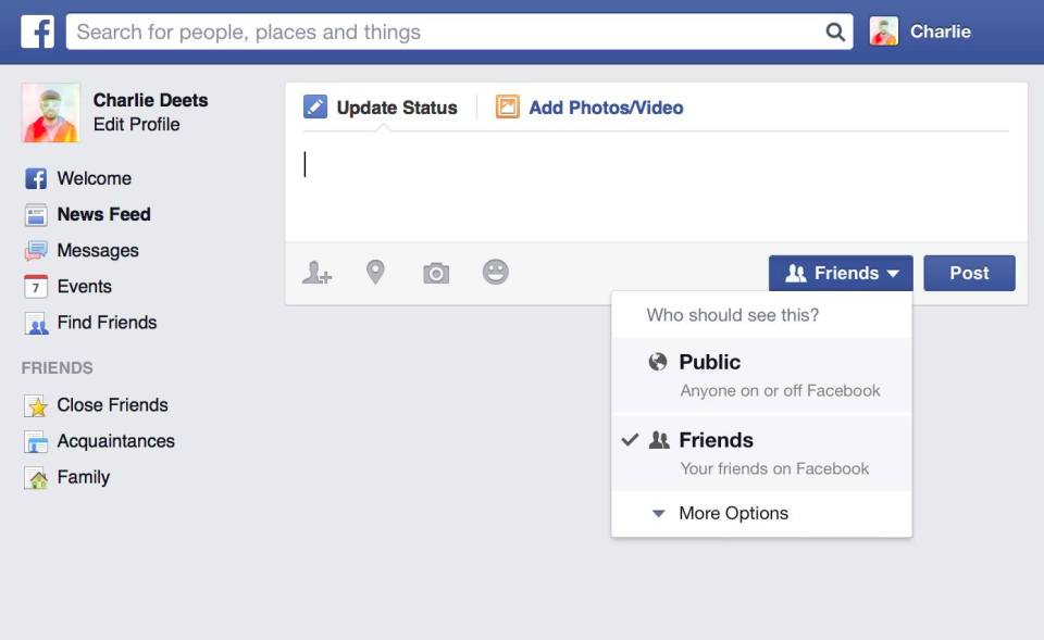Την πρώτη φορά στο Facebook θα μοιράζεστε μόνο με «φίλους»