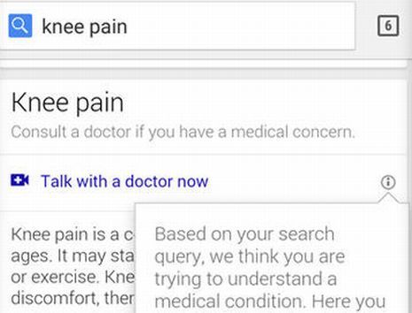 «Μιλήστε τώρα με γιατρό», απαντά η Google σε όσους ψάχνουν για συμπτώματα