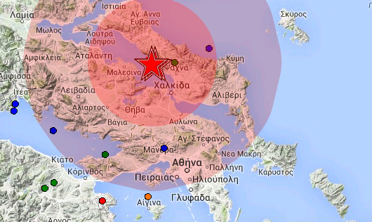 Διπλός ισχυρός σεισμός βόρεια της Χαλκίδας