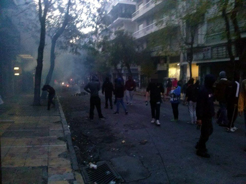 Μικρή ένταση στα Εξάρχεια μετά την πορεία για τον Αλ.Γρηγορόπουλο