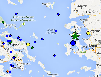 Δύο σεισμικές δονήσεις ταρακούνησαν τη Λέσβο
