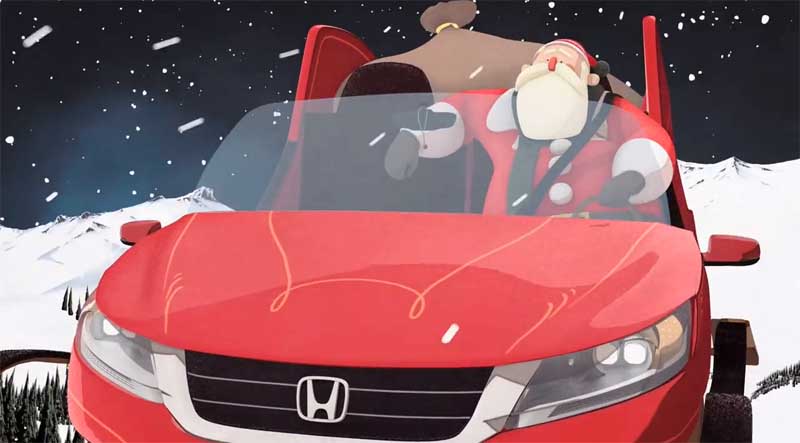 To έλκηθρο του Άη Βασίλη δια χειρός Honda