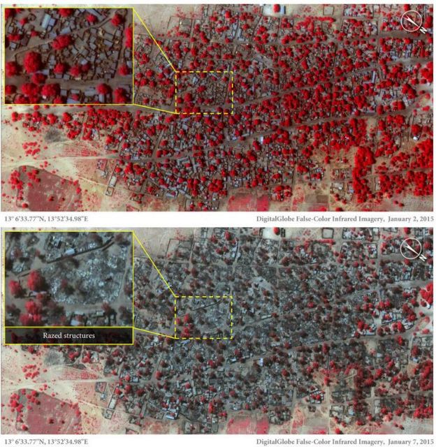 Το καταστροφικό πέρασμα της Μπόκο Χαράμ δείχνουν εικόνες από δορυφόρο