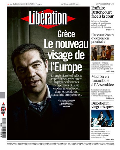 «Το νέο πρόσωπο της Ευρώπης»: Ο Τσίπρας στο εξώφυλλο της Liberation