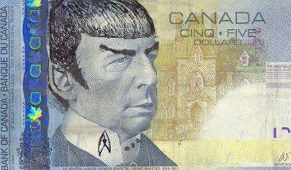 Λατρεία στον «Mr Σποκ» πάνω στο καναδικό χαρτονόμισμα των 5 δολαρίων