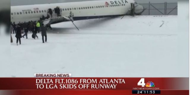 «Πατινάζ» έκανε αεροσκάφος στο Λα Γκουάρντια της Νέας Υόρκης