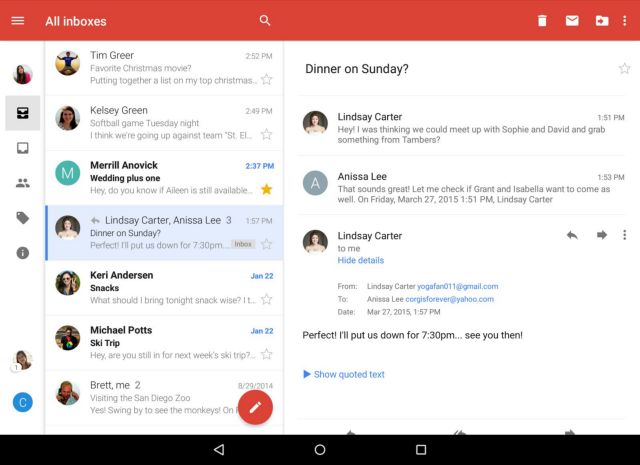 E-mail από ανταγωνιστικές υπηρεσίες στο app του Gmail