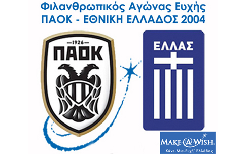 Κάνε-Μία-Ευχή Ελλάδος – Διοργάνωση φιλανθρωπικού ποδοσφαιρικού αγώνα ΠΑΟΚ-Εθνικής Euro 2004
