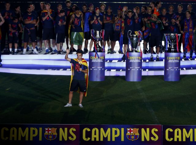 Υποδοχή… πάρτι στη Βαρκελώνη για το «τρεμπλ» της «Μπάρτσα»