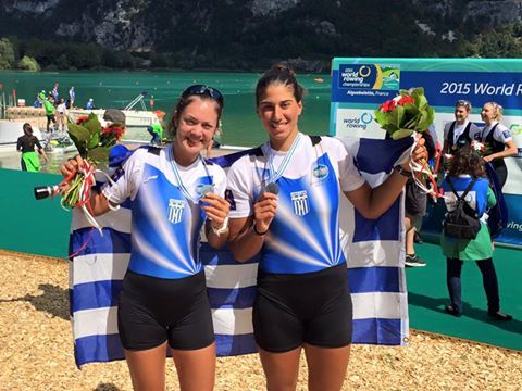 Ασημένιο μετάλλιο οι Νικολαΐδου/Ασουμανάκη στο διπλό σκιφ