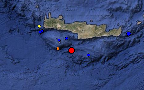 Σεισμός 4,4 βαθμών νότια της Κρήτης