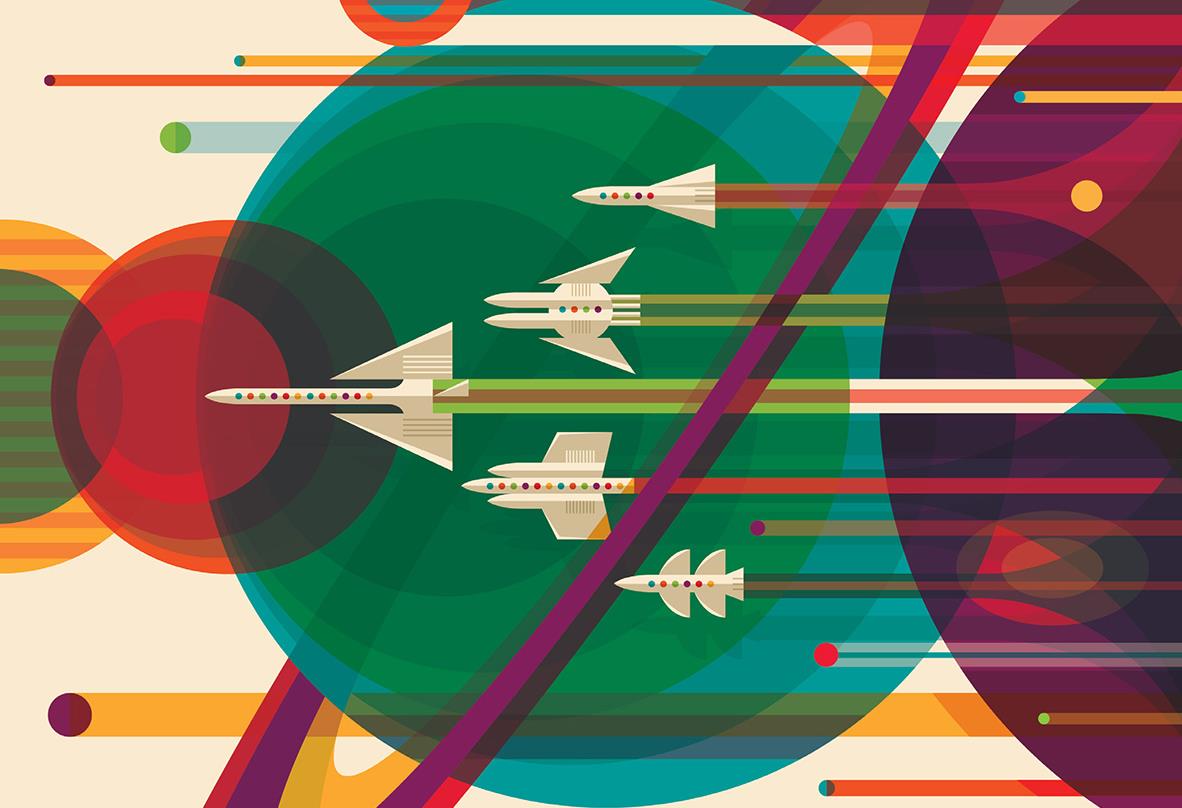 Το όραμα της NASA σε πόστερ φουτουριστικού ρετρό