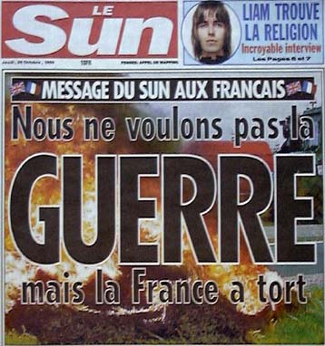 Πρωτοσέλιδο της Sun για τον πόλεμο του βοδινού