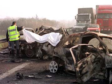 Διαδοχικές συγκρούσεις αυτοκινήτων σε αυτοκινητόδρομο