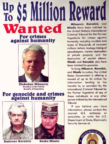 Οι ΗΠΑ επικήρυξαν τους Μιλόσεβιτς, Κάρατζιτς και Μλάντιτς