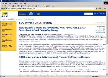 Linux από την SCO εντός του 2000
