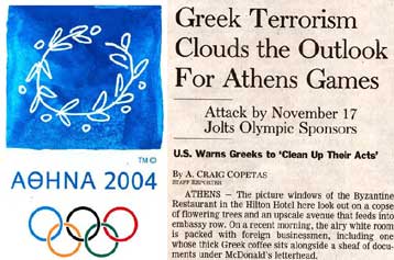 Η τρομοκρατία απειλεί τους Ολυμπιακούς του 2004, υποστηρίζει η Wall Street Journal