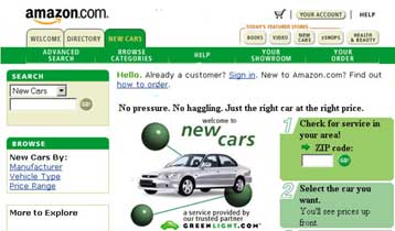 Πώληση και αυτοκινήτων διαδικτυακά από το Amazon.com