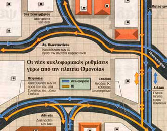 Επιταχύνονται οι κυκλοφοριακές αλλαγές στην πλατεία Ομονοίας