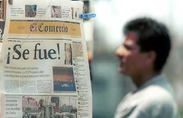 Επίσκεψη – έκπληξη του Φουτζιμόρι στις ΗΠΑ <I>Προσπάθειες να «σώσει» τον Μοντεσίνος </I>